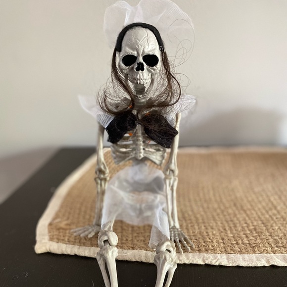 HALLOWEEN SKELETON BRIDE FULL BODY JOINT ARTICULATION DECOR VINTAGE - Picture 11 of 16